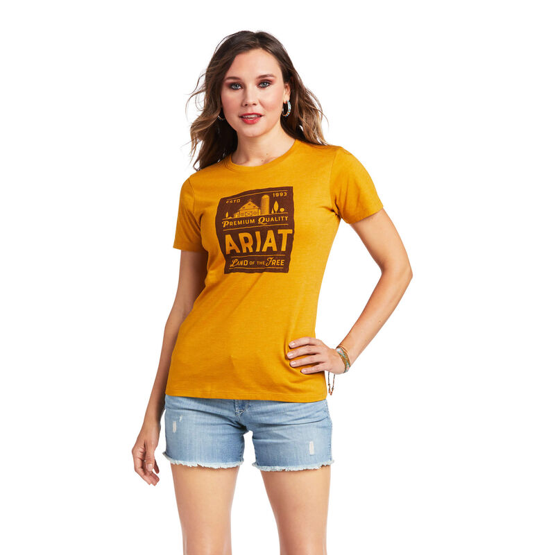 Ariat T-Shirts Damen - Farmland Gelb ( CBVWK-5819 )